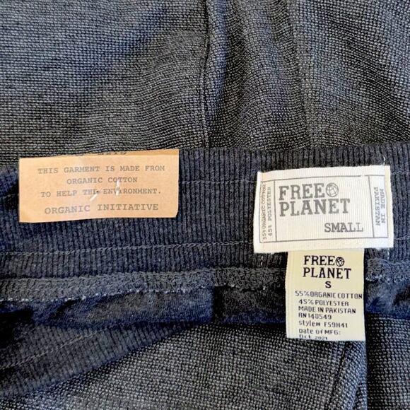 Free Planet Terry Knit Lounge Sweat Shorts Elastic Drawstring Size S Marled Gray - Picture 12 of 12